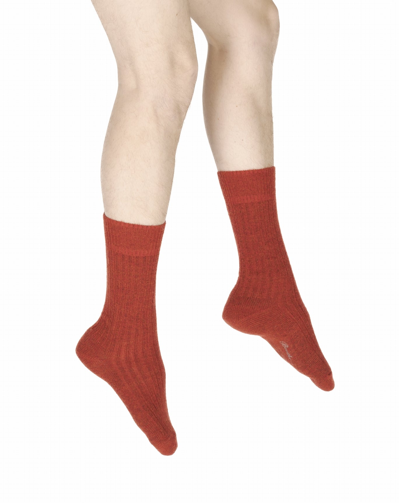 Chaussettes homme laine et acrylique rouge ROUGE