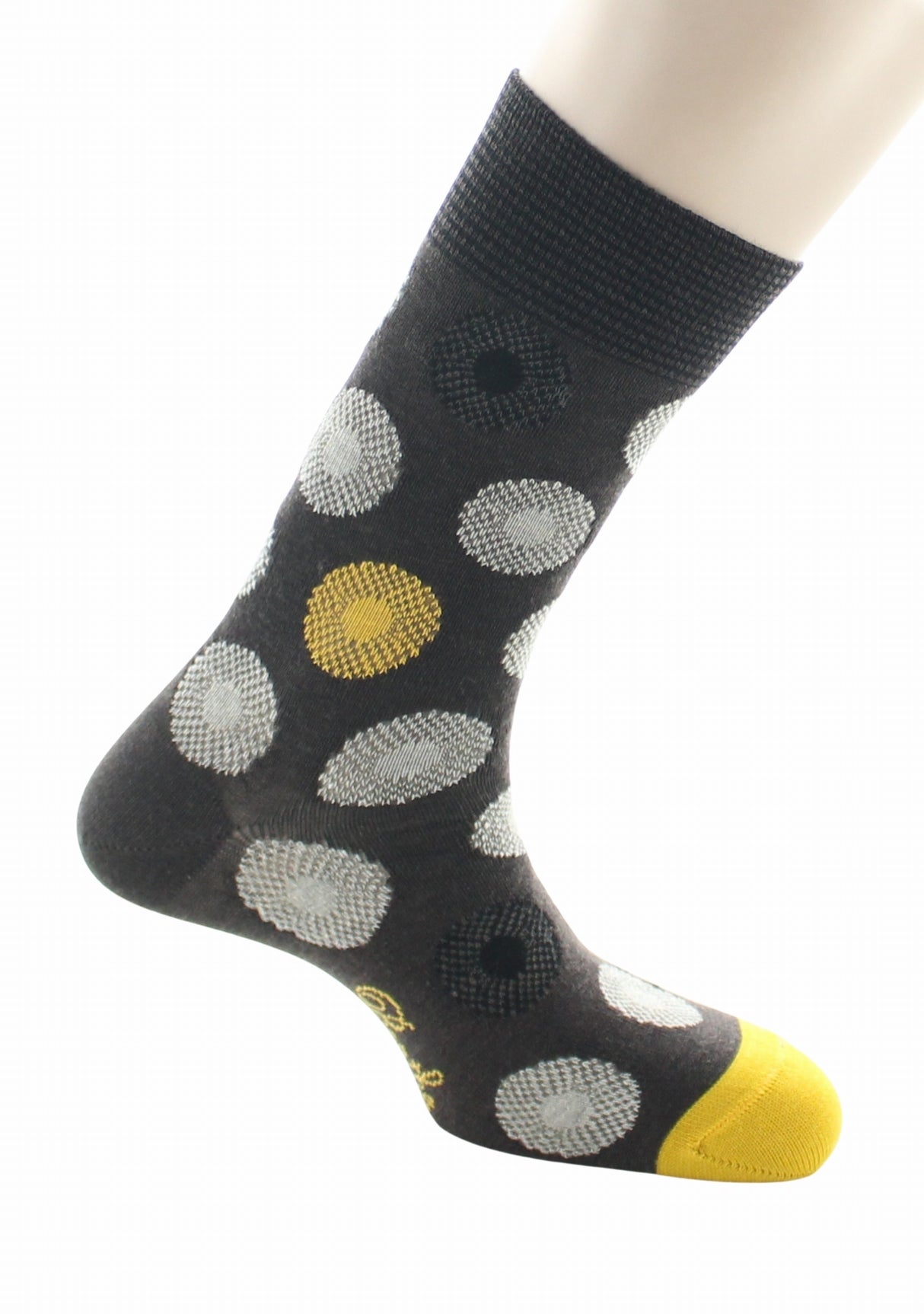 Chaussettes homme laine peignée Berthe Fleurs Graphiques CHOCOLAT