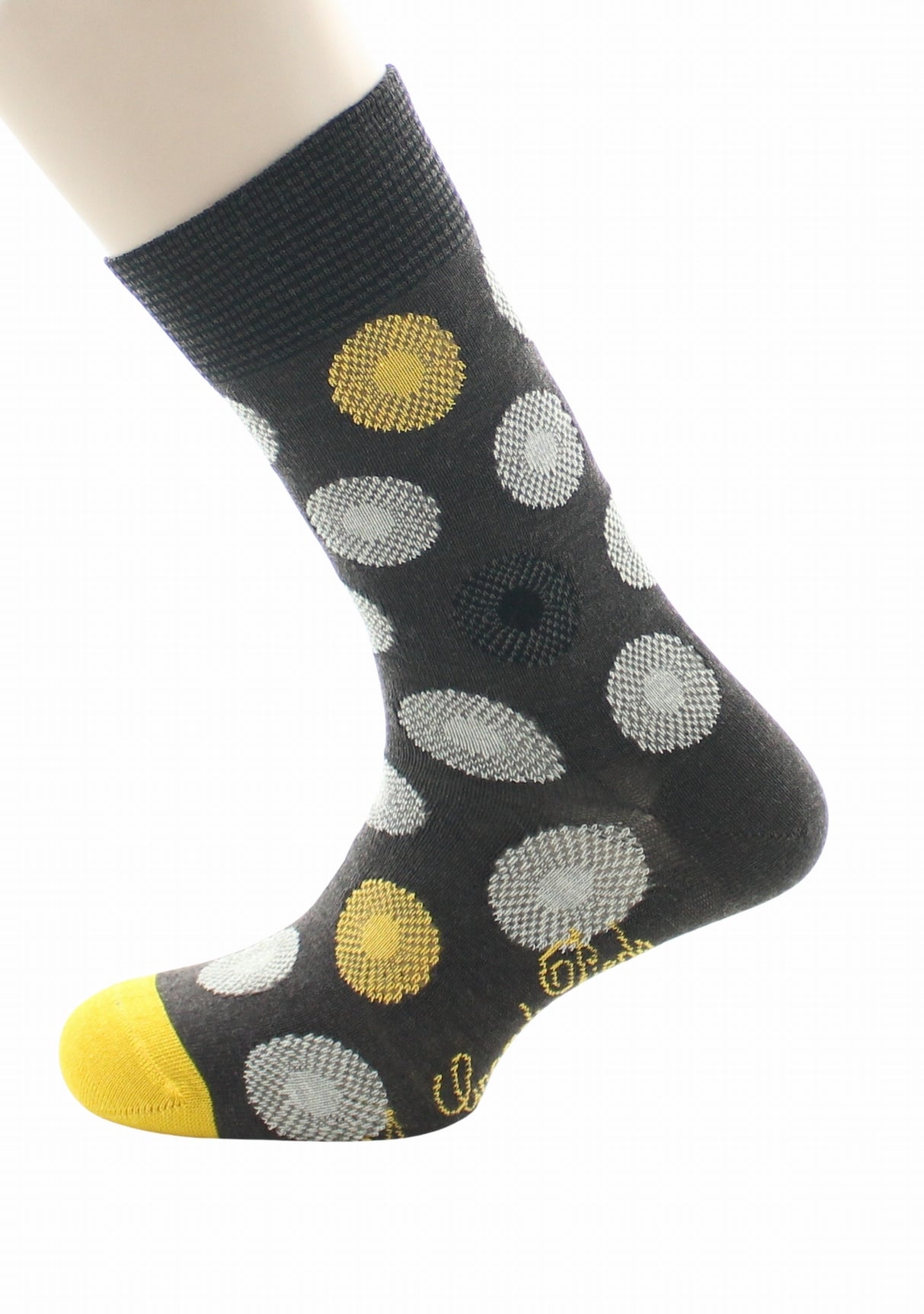 Chaussettes homme laine peignée Berthe Fleurs Graphiques CHOCOLAT