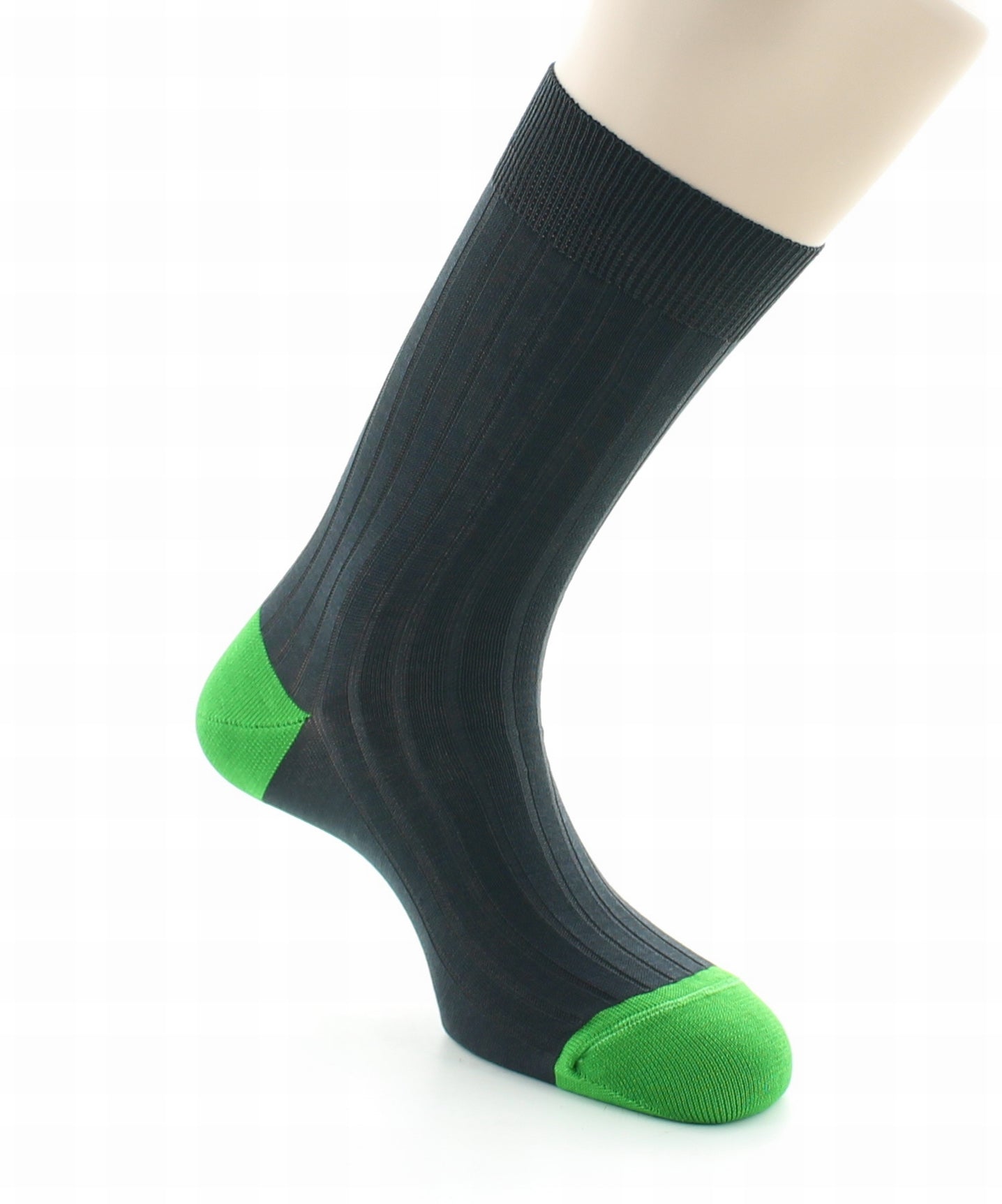 Chaussettes Jean GABIN anthracite / vert pomme ANTHR-VERT POMME