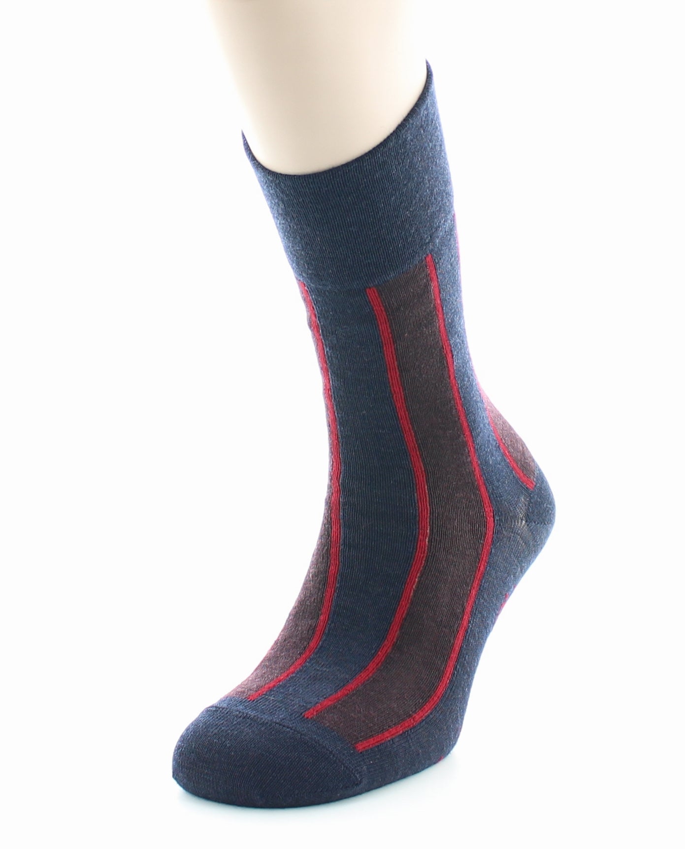 Chaussettes Rayées Rouge Et Bordeaux MARINE