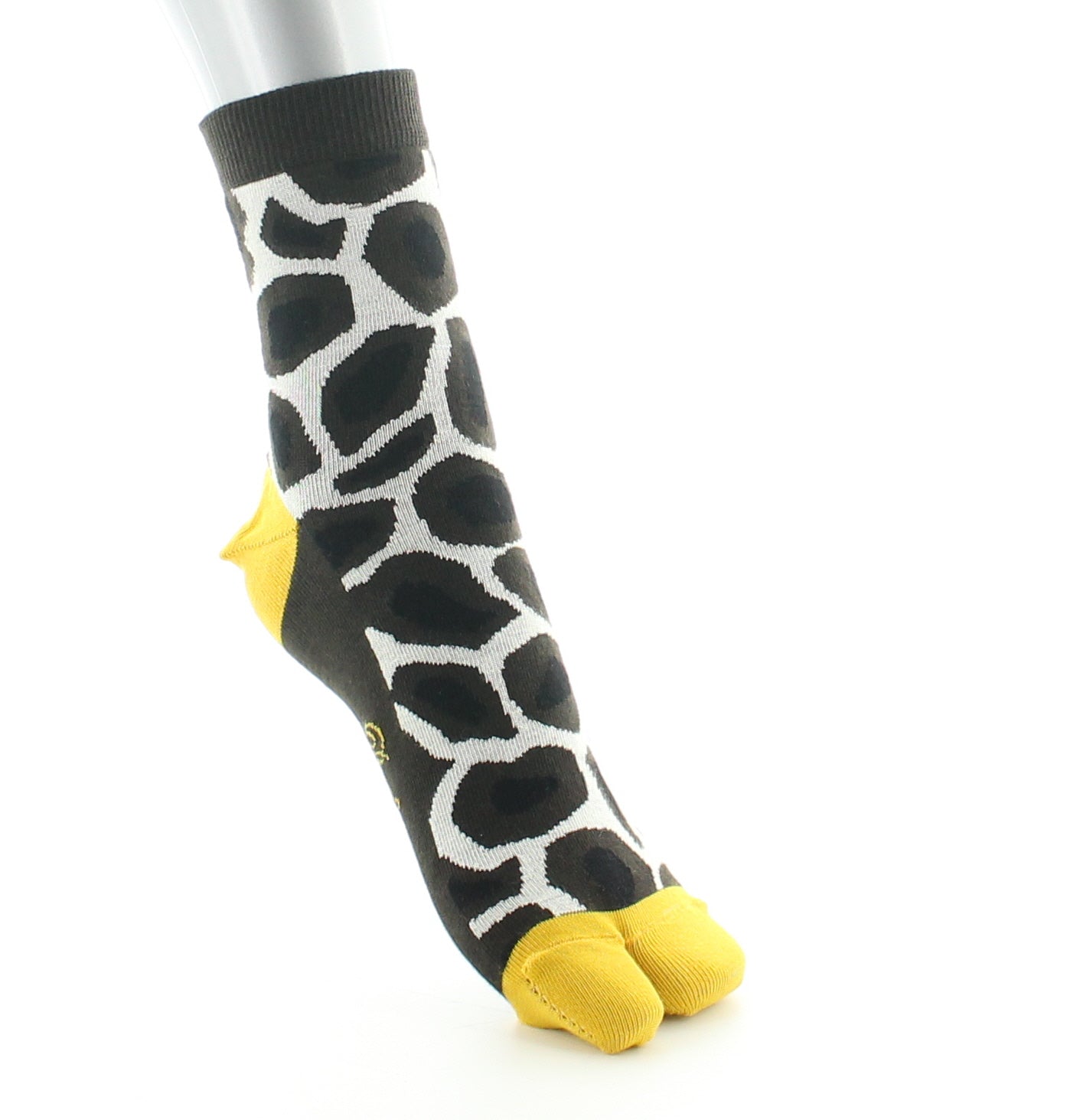 Chaussettes Tabi en coton girafe MARRON