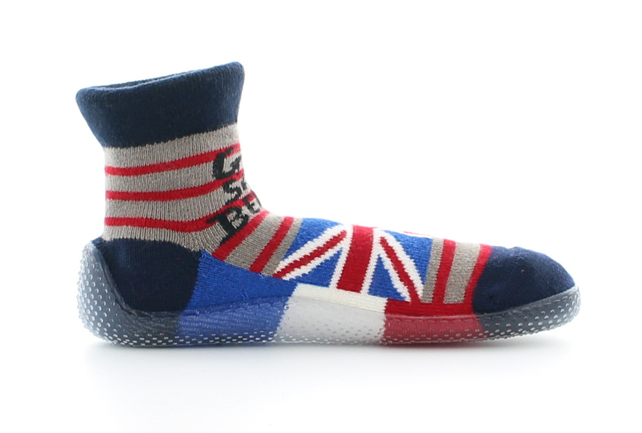 Chausson chaussette mixte God Save Berthe MARINE-ROUGE-BLR