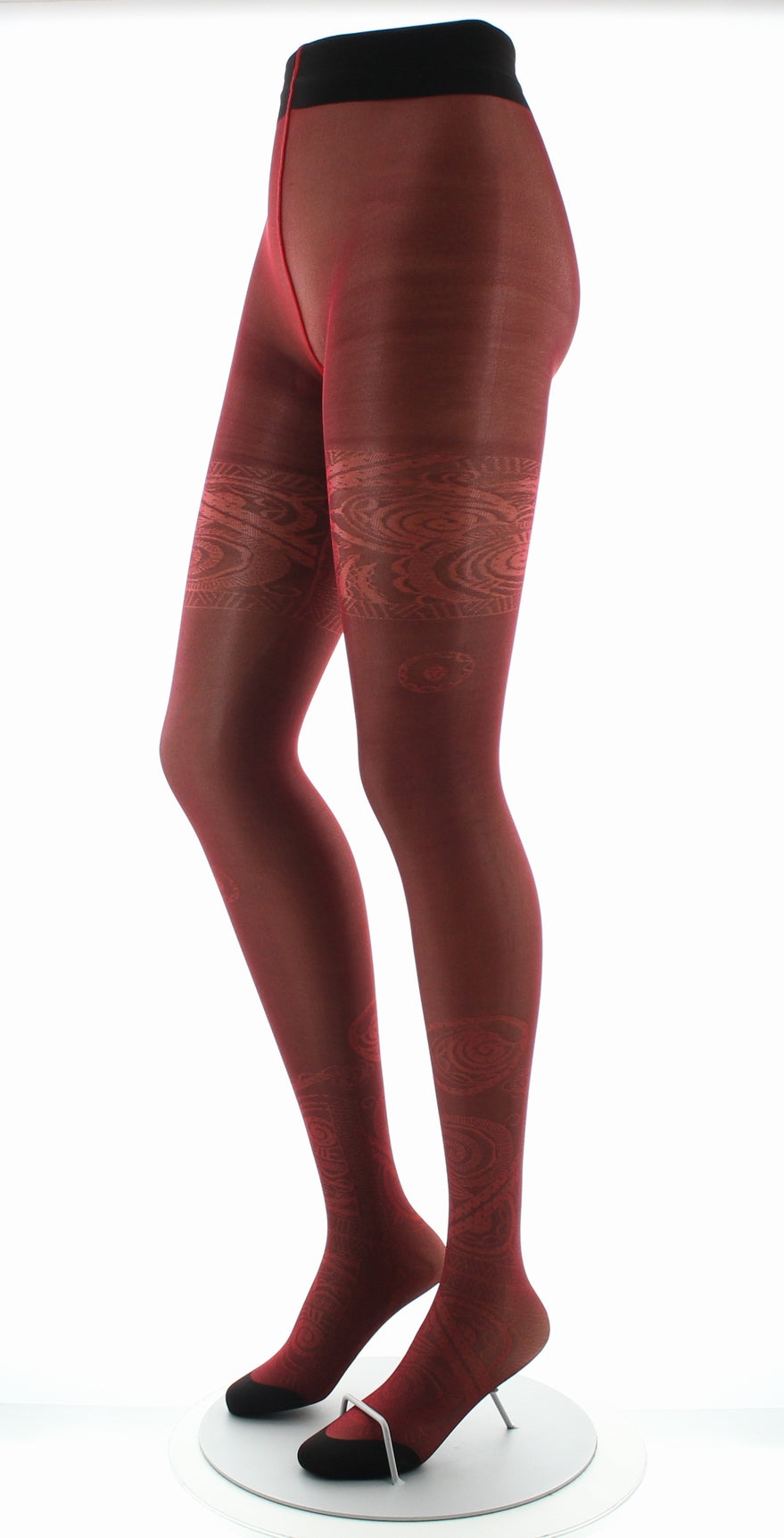 Collants 30D femme maille irisée rouge ROUGE