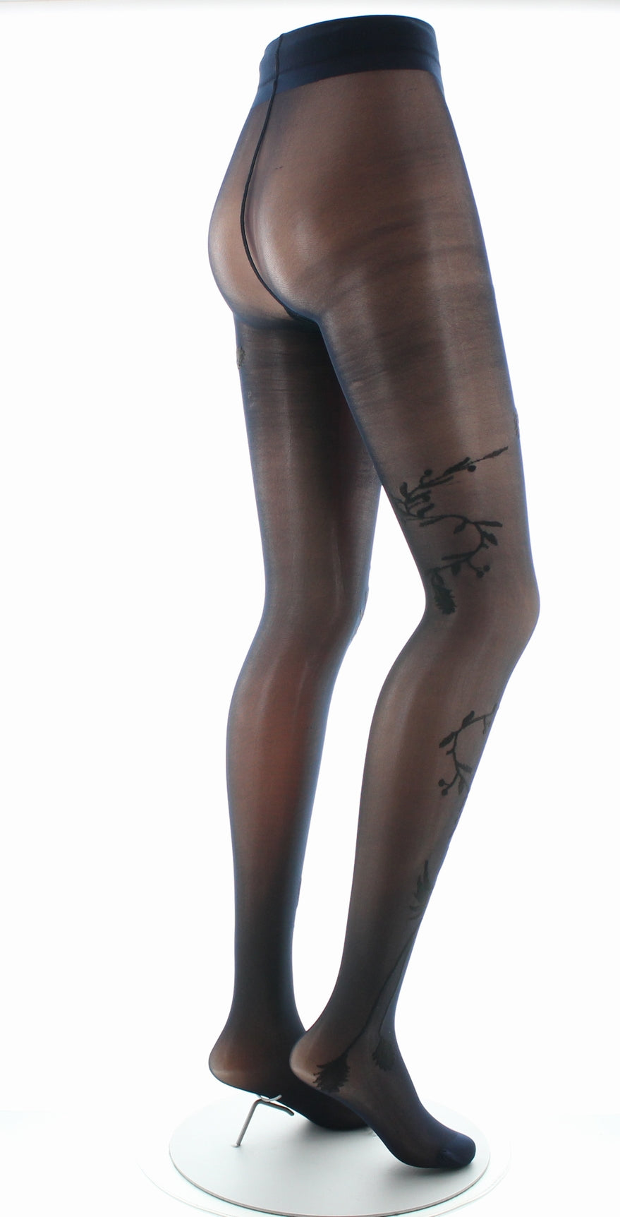 Collants 30D femme marine oiseau noir MARINE/NOIR