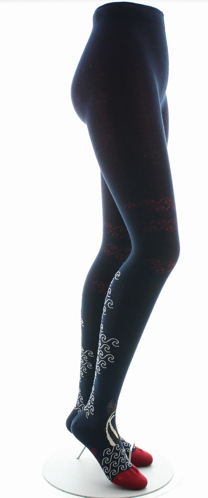 Collants coton femme la baleine BLEU MARINE