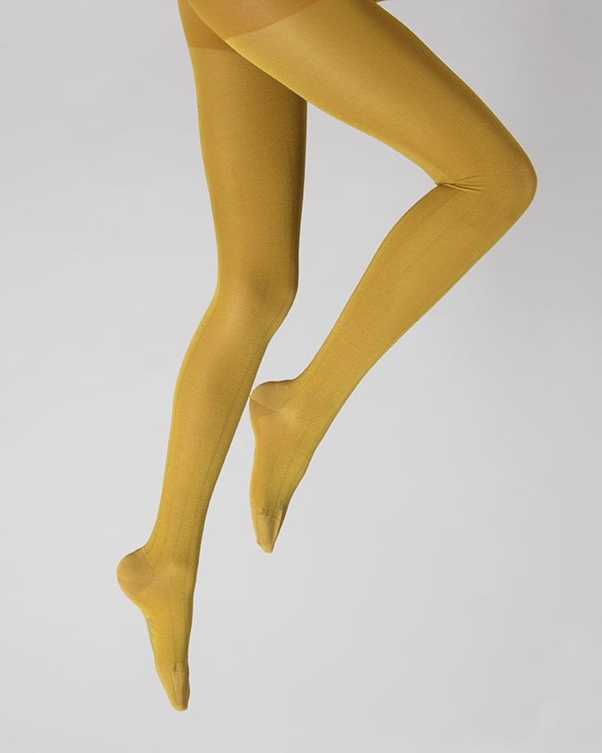 Collants en soie jaune JAUNE