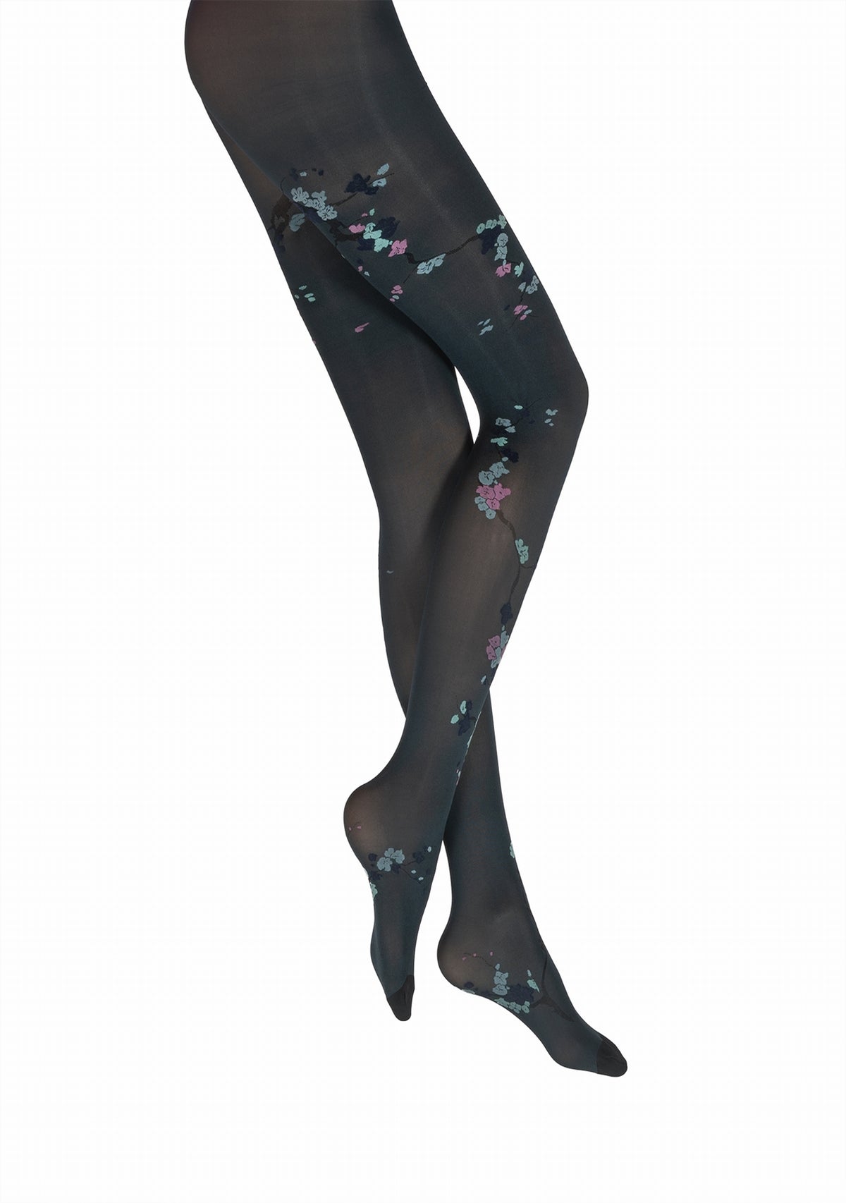 Collants femme 40D irisé pétrole sakura bleu PETROLE/VERT