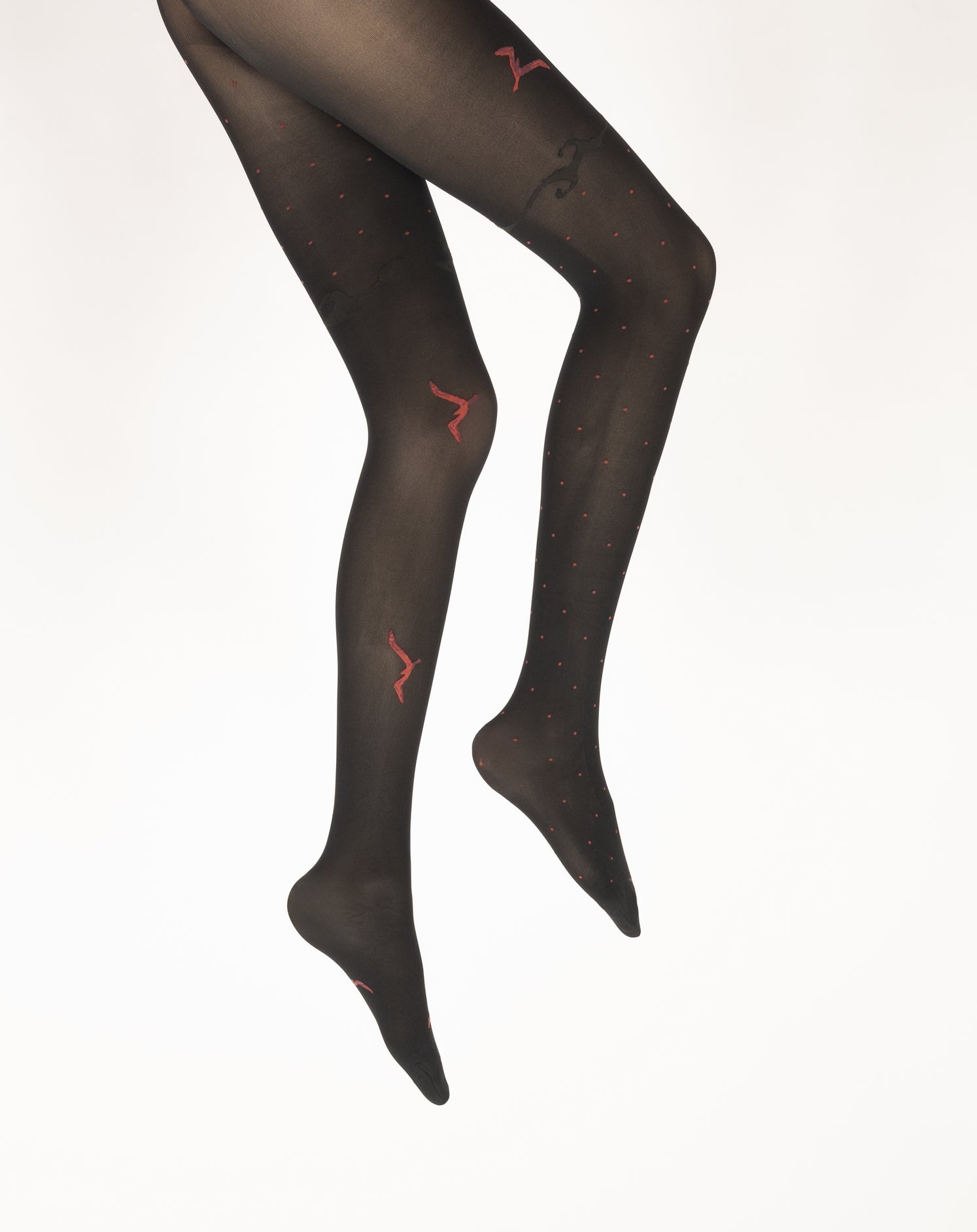 Collants femme 40D noir mouette rouge NOIR