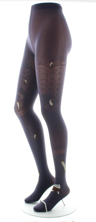 Collants femme 40D poissons raisin et marron RAISIN