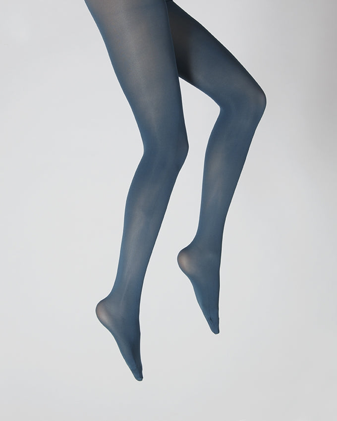 Collants semi-opaques bleu pétrole PETROLE