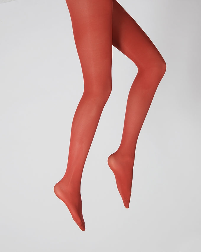 Collants semi-opaques rouge ROUGE