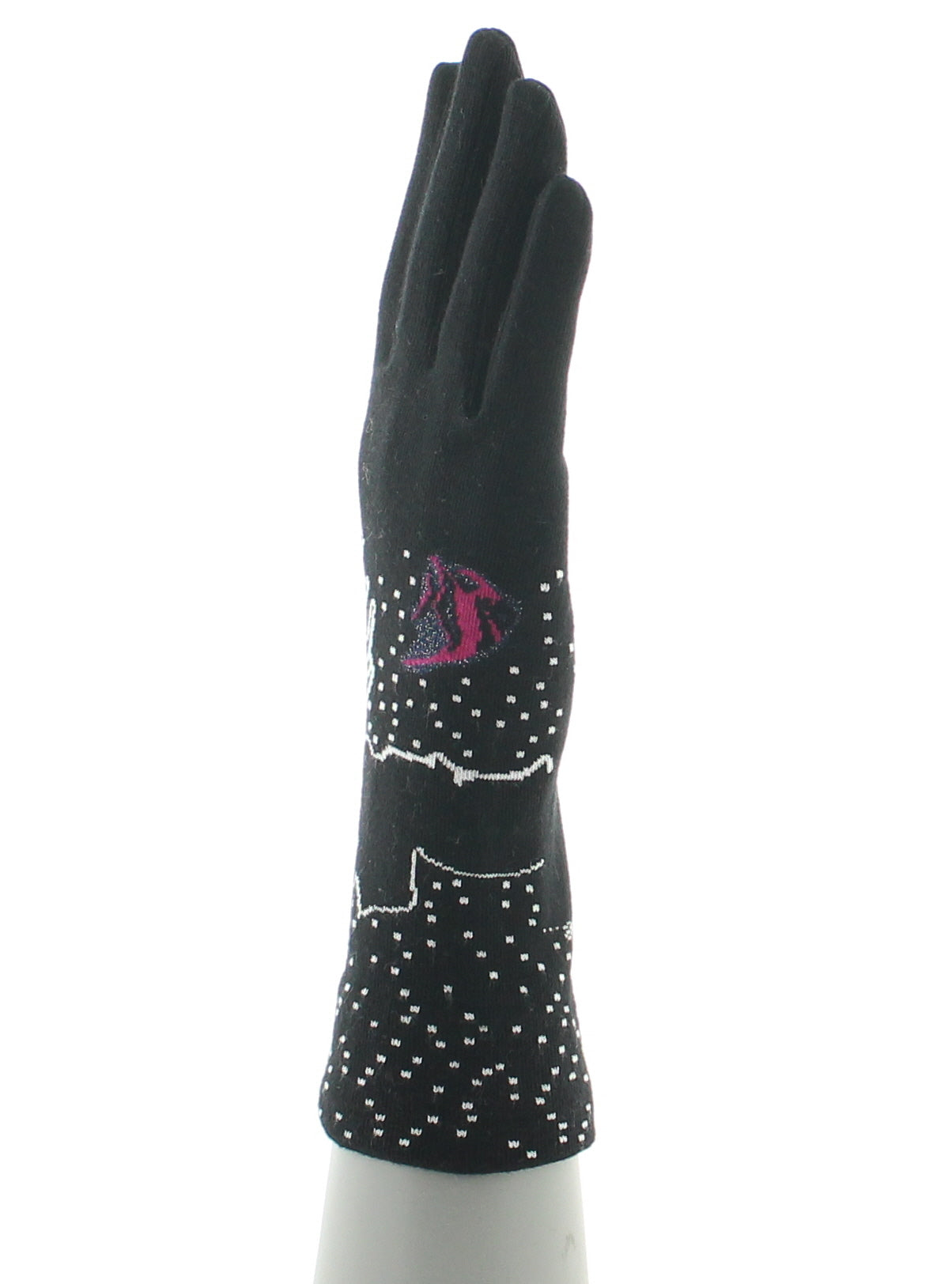 Gants coton femme poissons NOIR