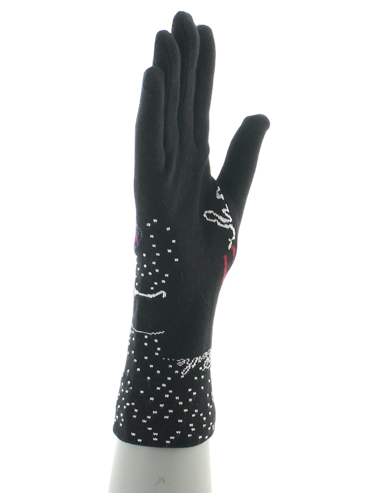 Gants coton femme poissons NOIR