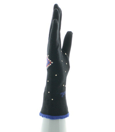 Gants femme coton cœur NOIR