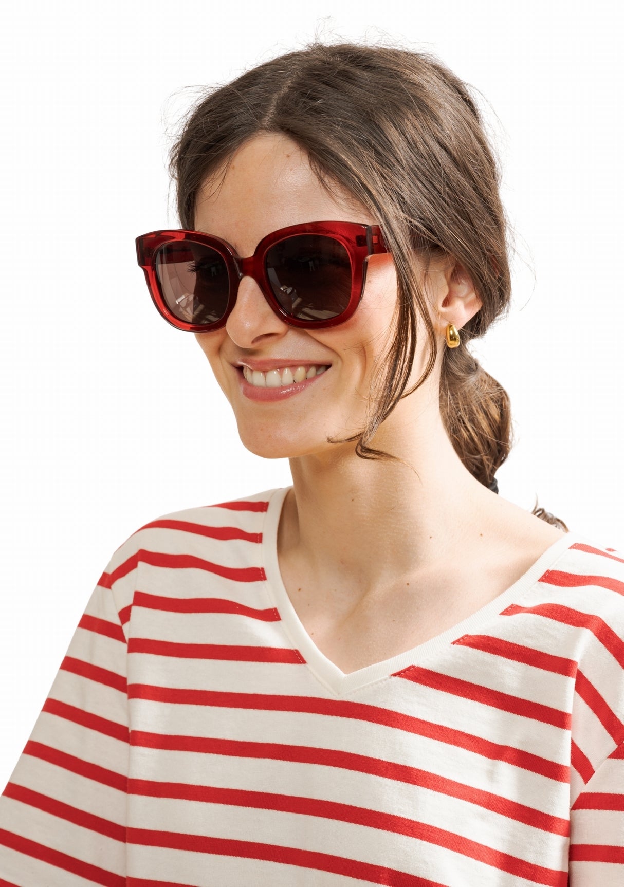 Lunettes de soleil Jeanne Rouge fabriquées en France ROUGE