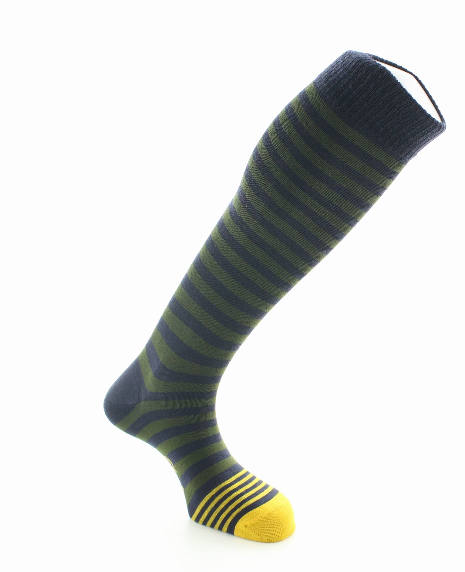 Mi-bas en laine pour homme Berthe Marine Kaki Jaune MARINE/KAKI