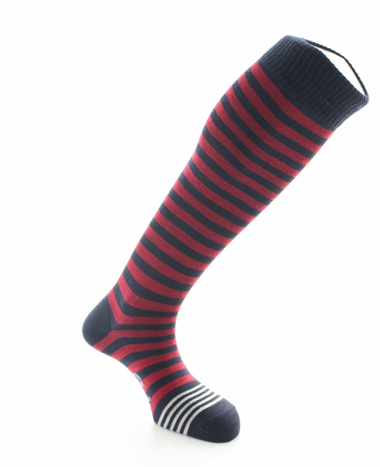 Mi-bas en laine pour homme Berthe Marine Rouge Écru MARINE/ROUGE