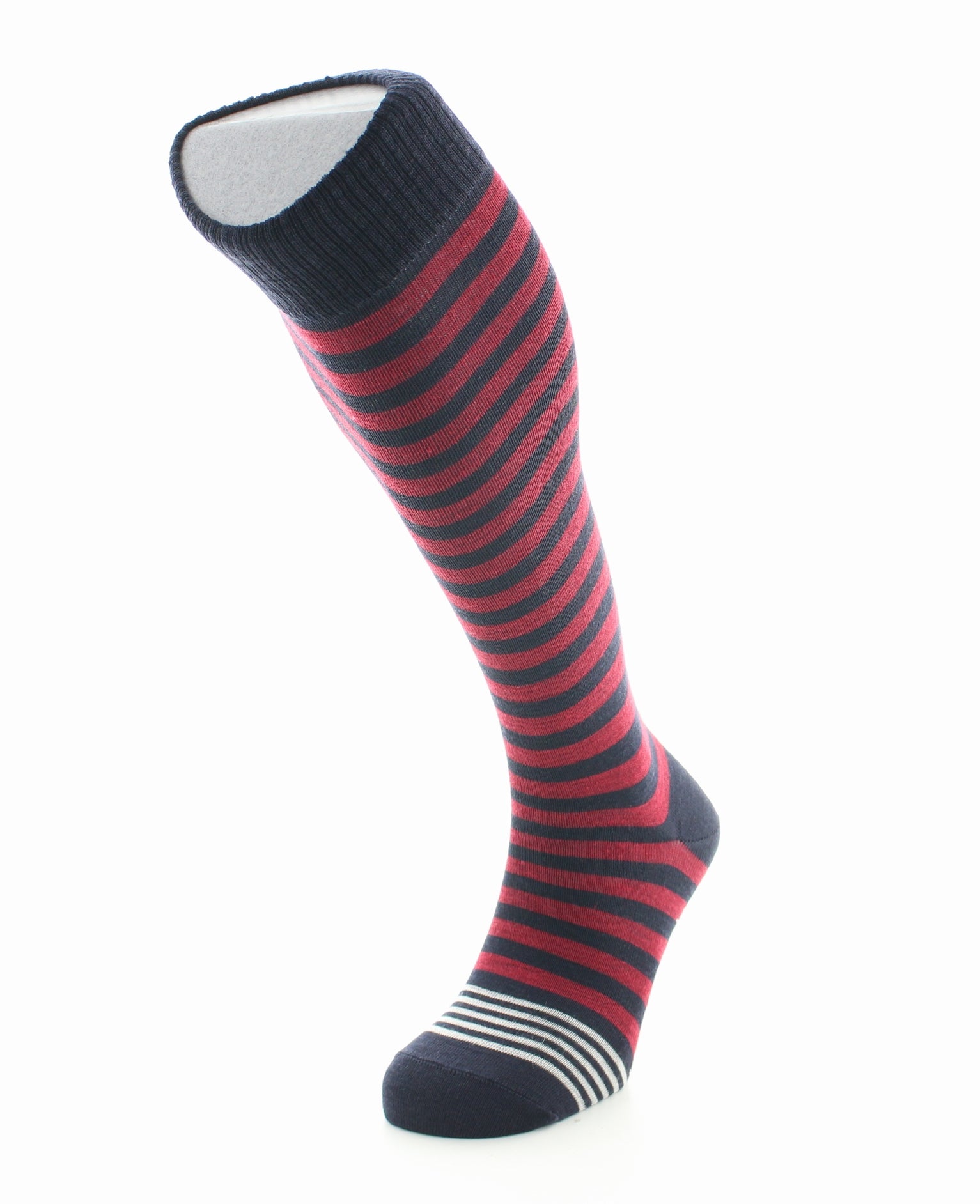 Mi-bas en laine pour homme Berthe Marine Rouge Écru MARINE/ROUGE