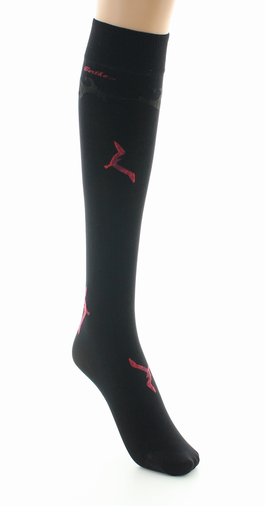 Mi-bas femme 40D noir mouette rouge NOIR