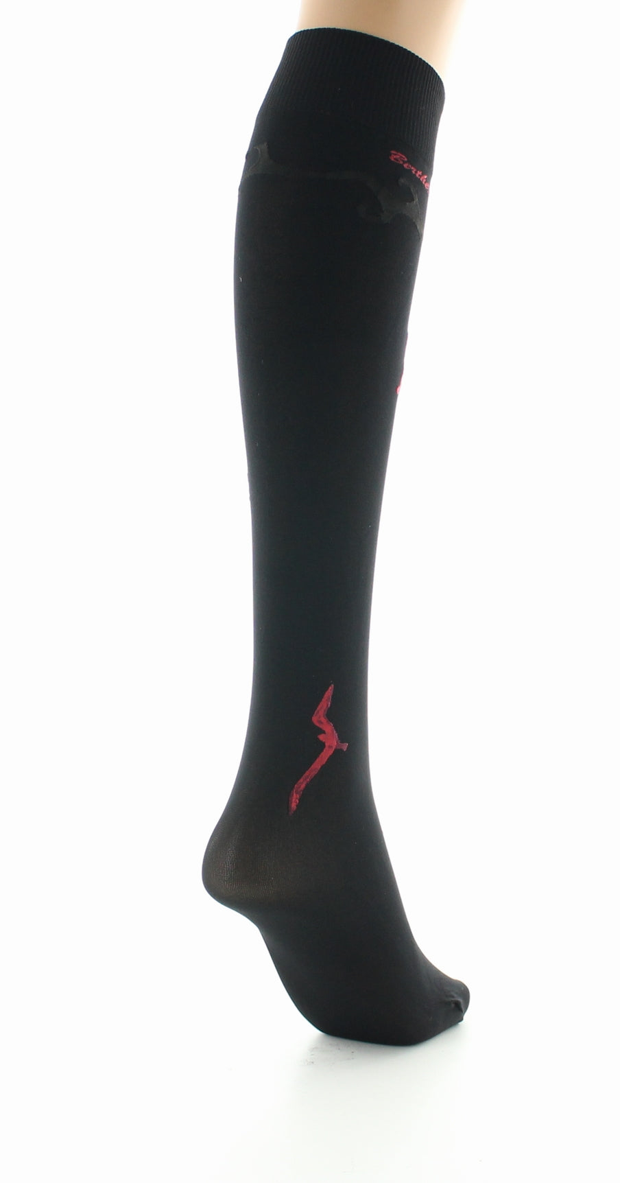 Mi-bas femme 40D noir mouette rouge NOIR