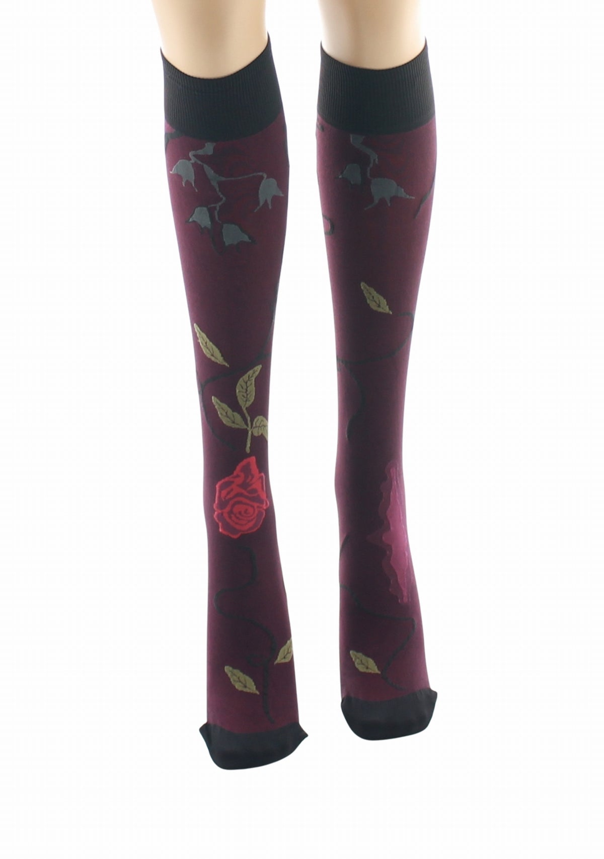 Mi-bas fins 40 deniers Berthe Rose Rouge ROUGE