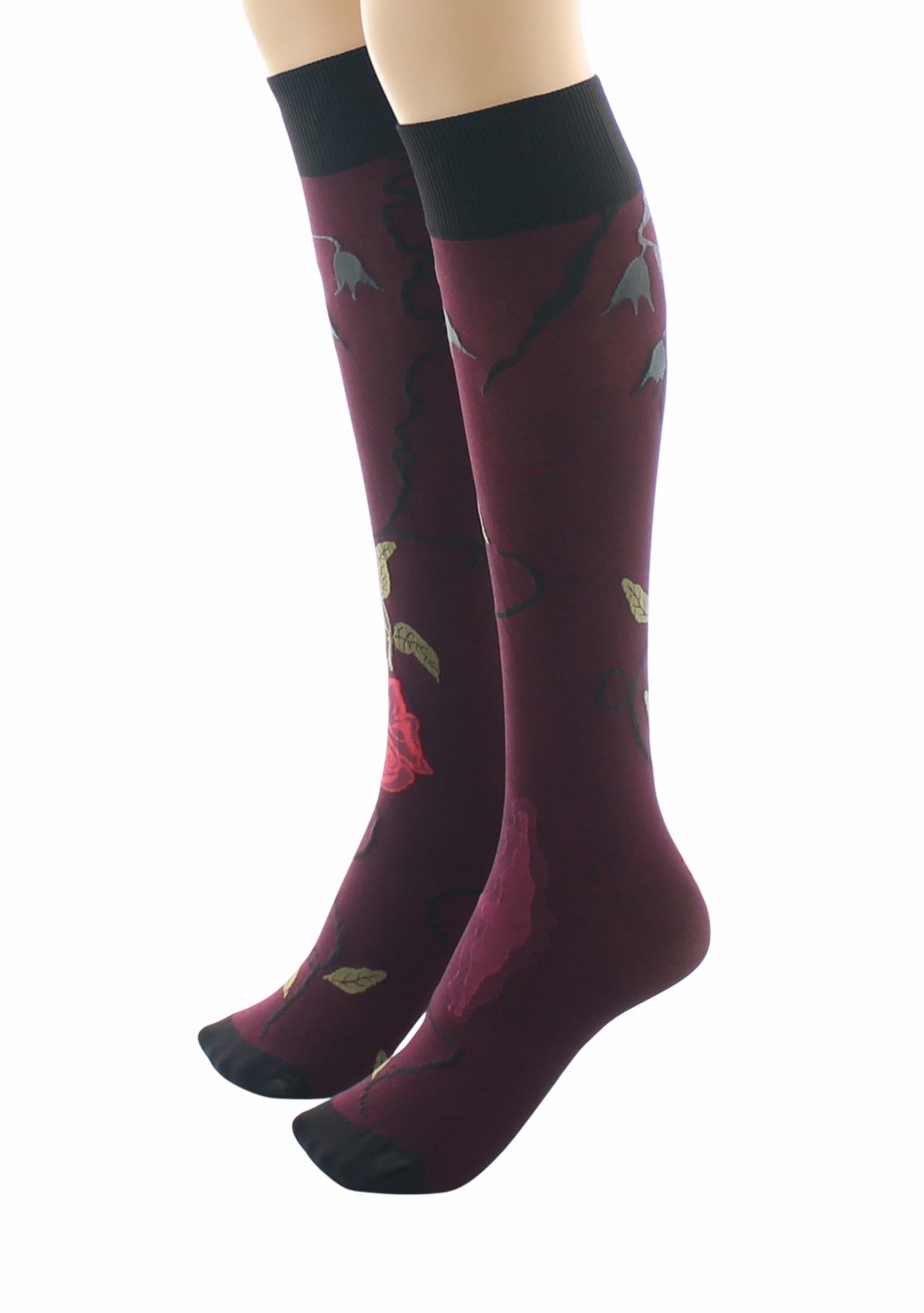 Mi-bas fins 40 deniers Berthe Rose Rouge ROUGE
