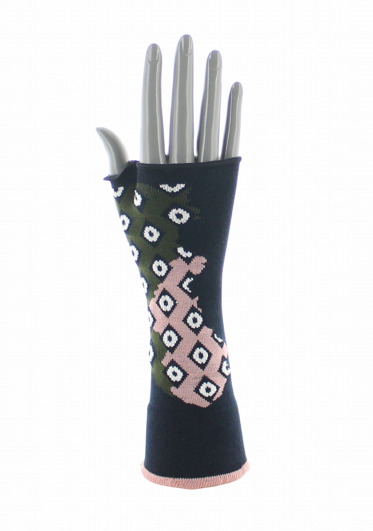 Mitaines femme coton Berthe Losanges MARINE