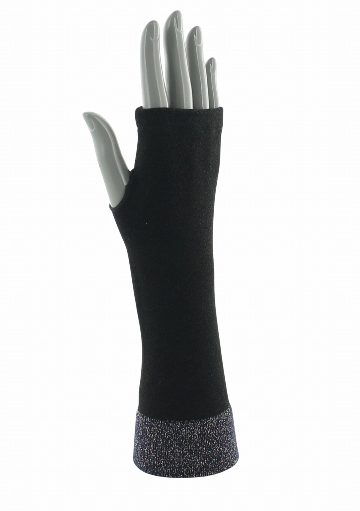Mitaines femme en viscose et lurex Noir/Marine - Berthe Aux Grands Pieds NOIR/MARINE