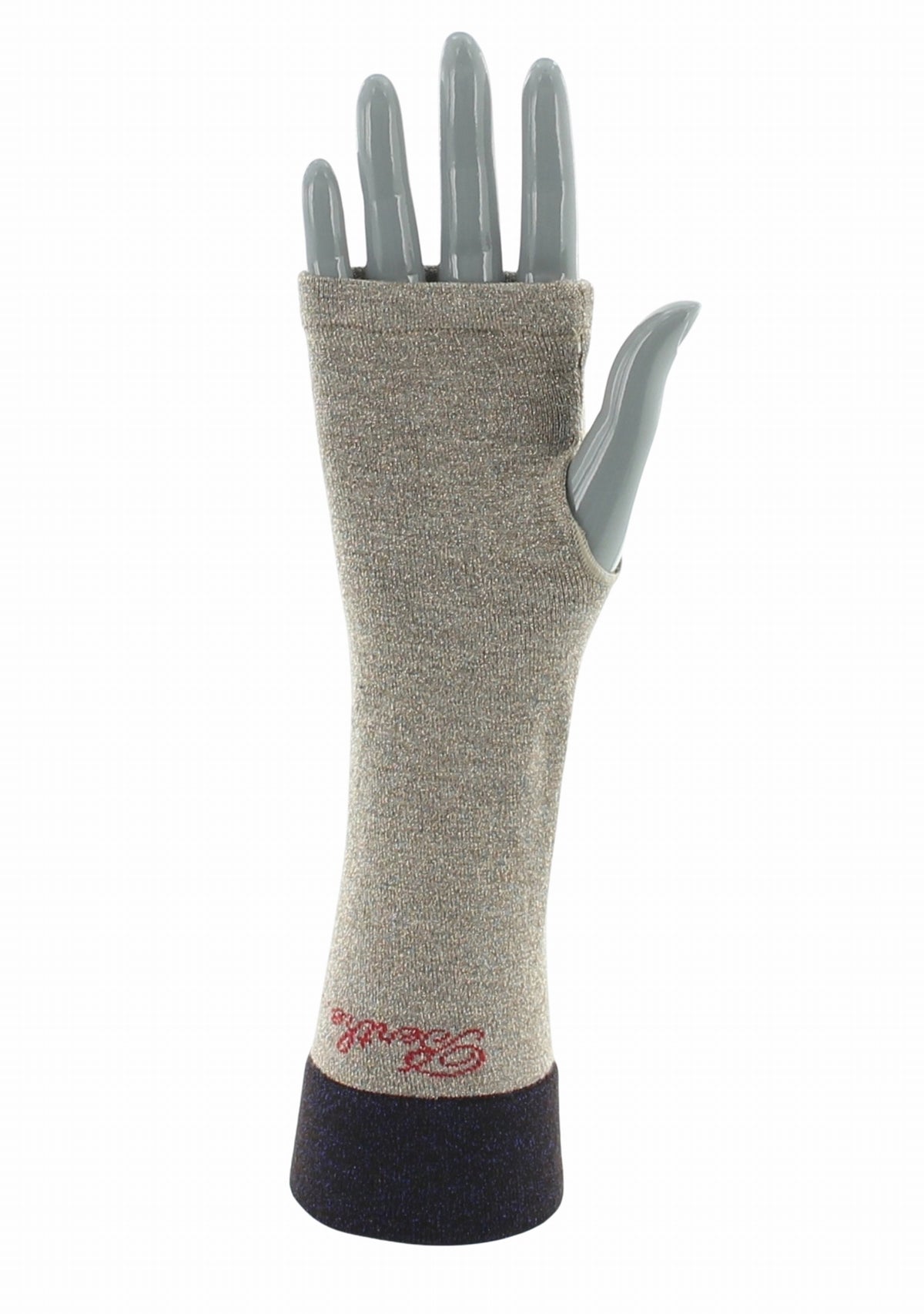 Mitaines femme en viscose et lurex Sable/Violet - Berthe Aux Grands Pieds BEIGE/VIOLET