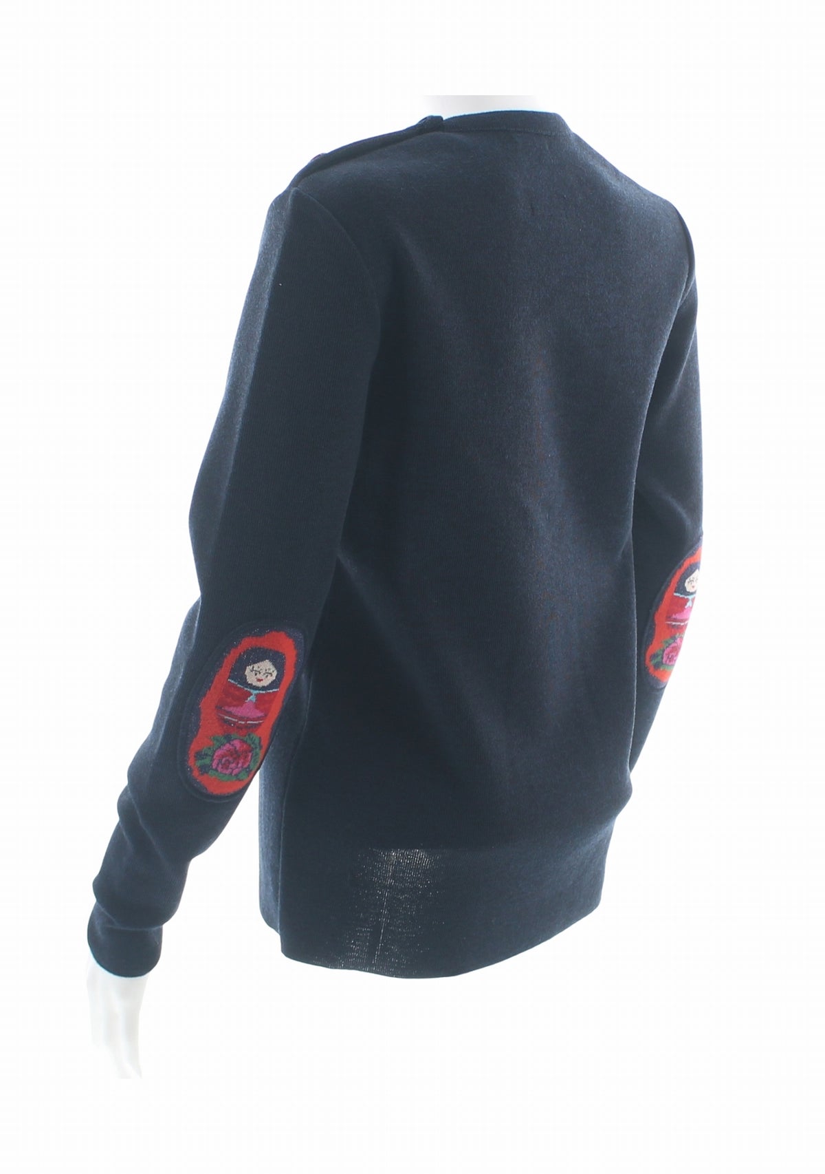 Pull marin col rond femme marine à coudières Poupée Russe MARINE