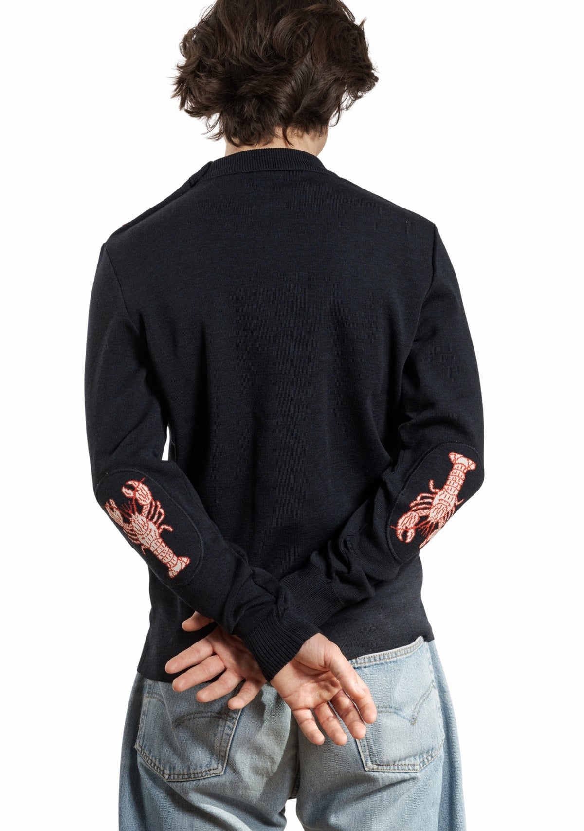 Pull marin homme col rond Berthe Homard MARINE