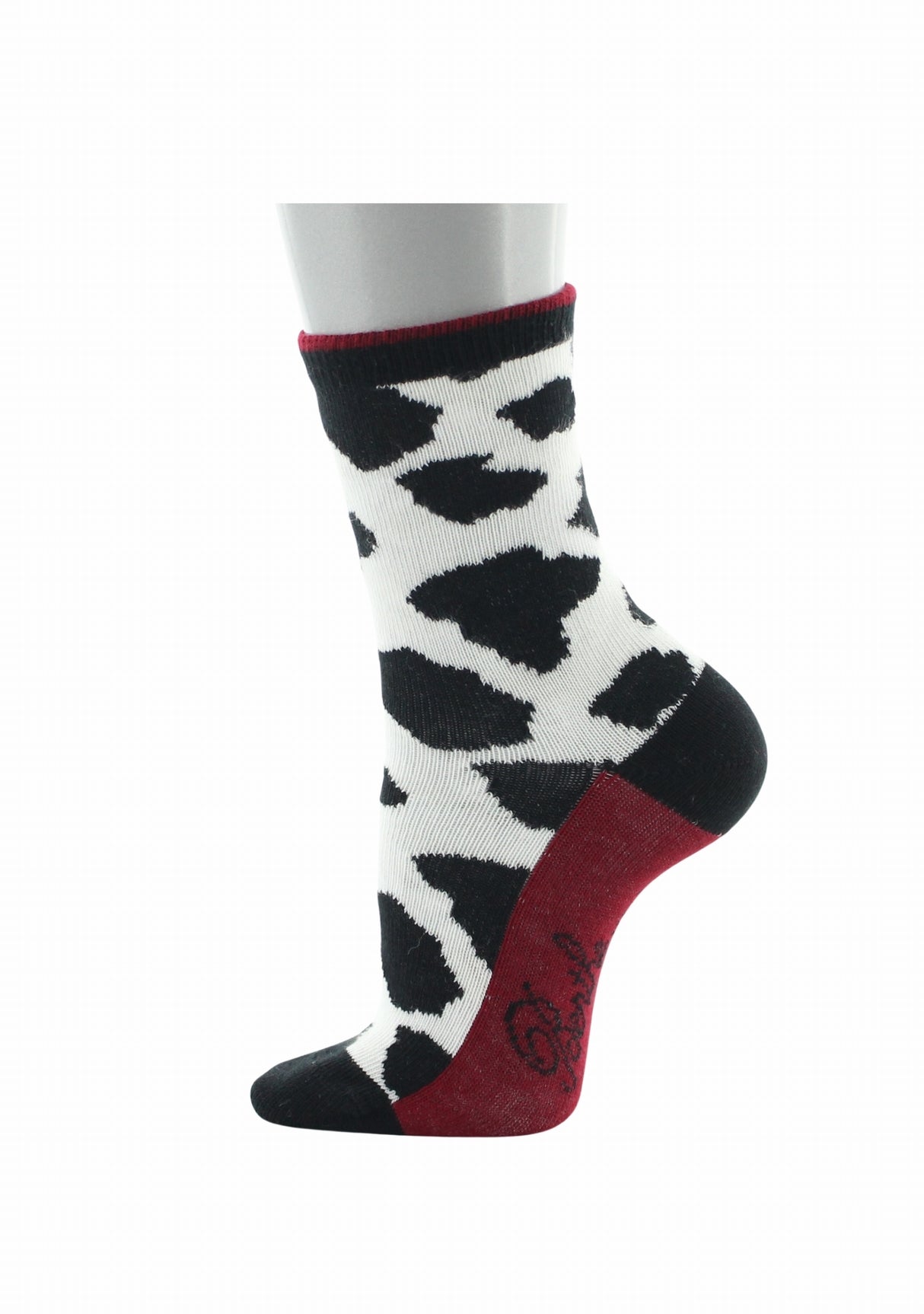 Socquettes bébé coton Berthe Aux Grands Pieds vache noir et blanc NOIR