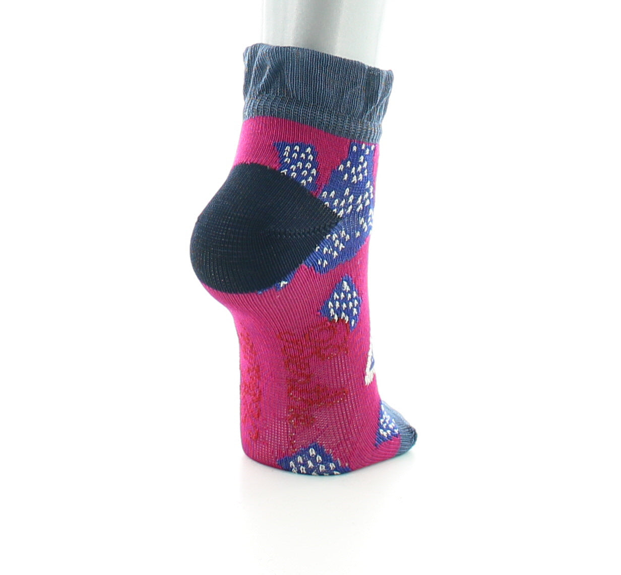 Socquettes bébé fil d'Ecosse fleurs sauvages FUCHSIA