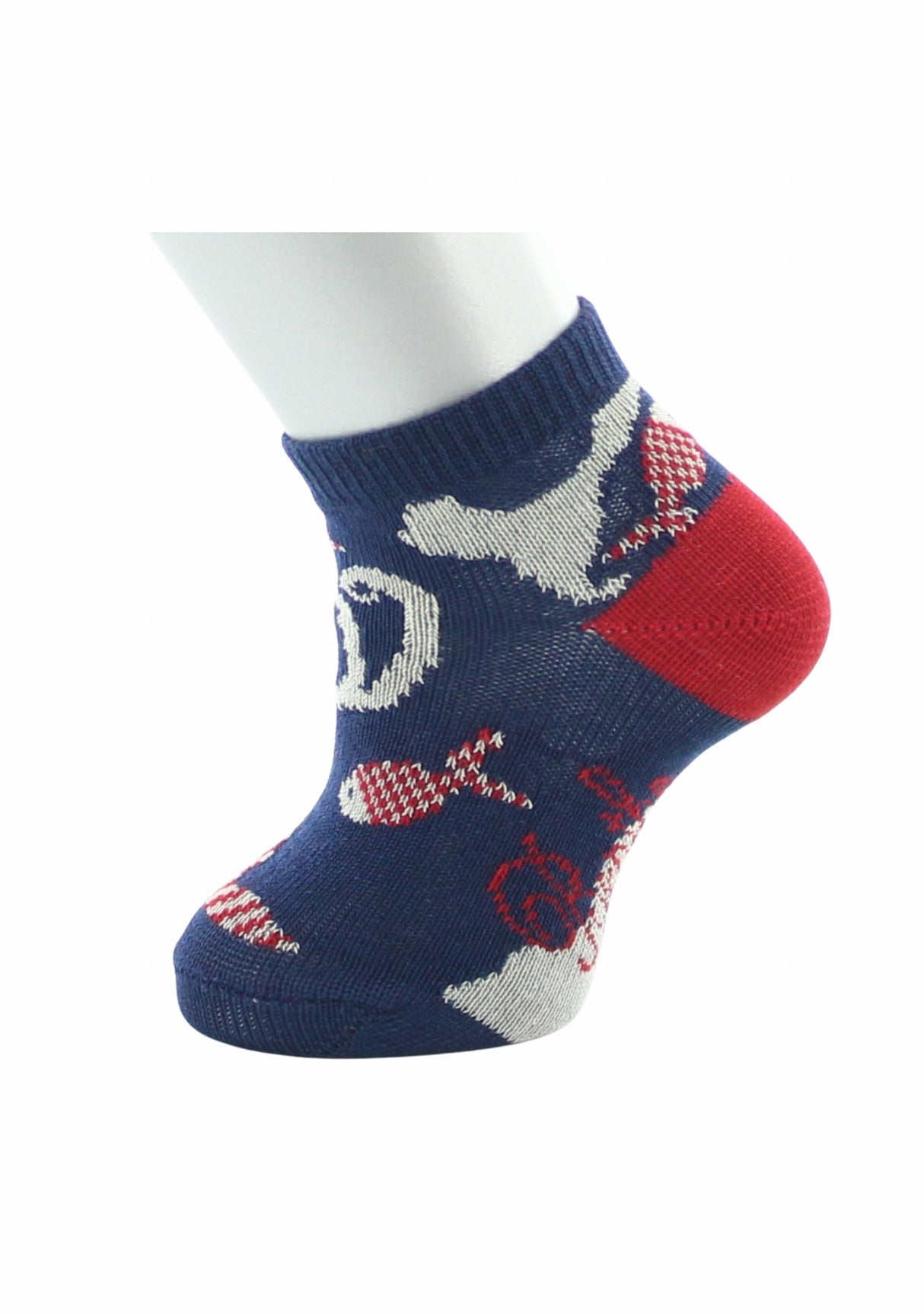 Socquettes bébé fil d’Écosse Berthe Aux Grands Pieds poissons rouges BLEU