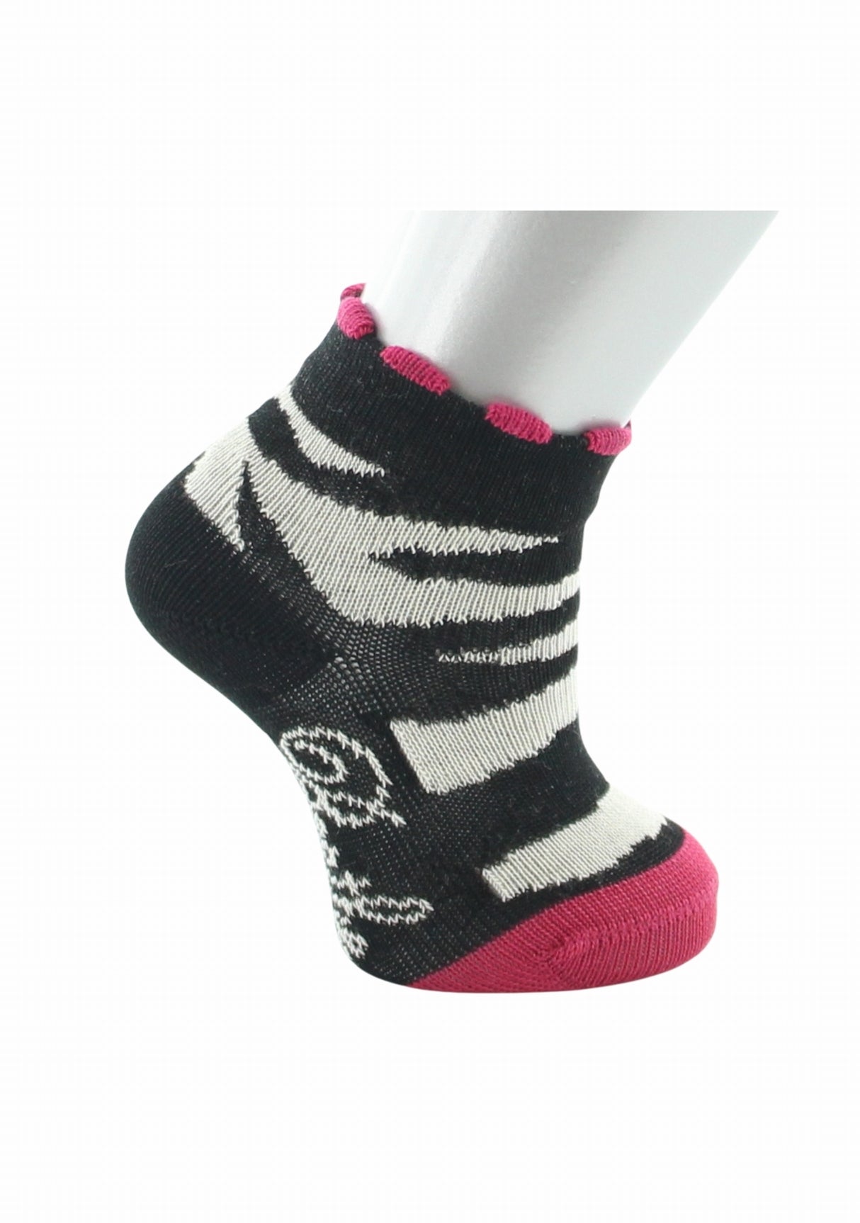 Socquettes bébé fil d’Écosse Berthe Aux Grands Pieds zèbre NOIR