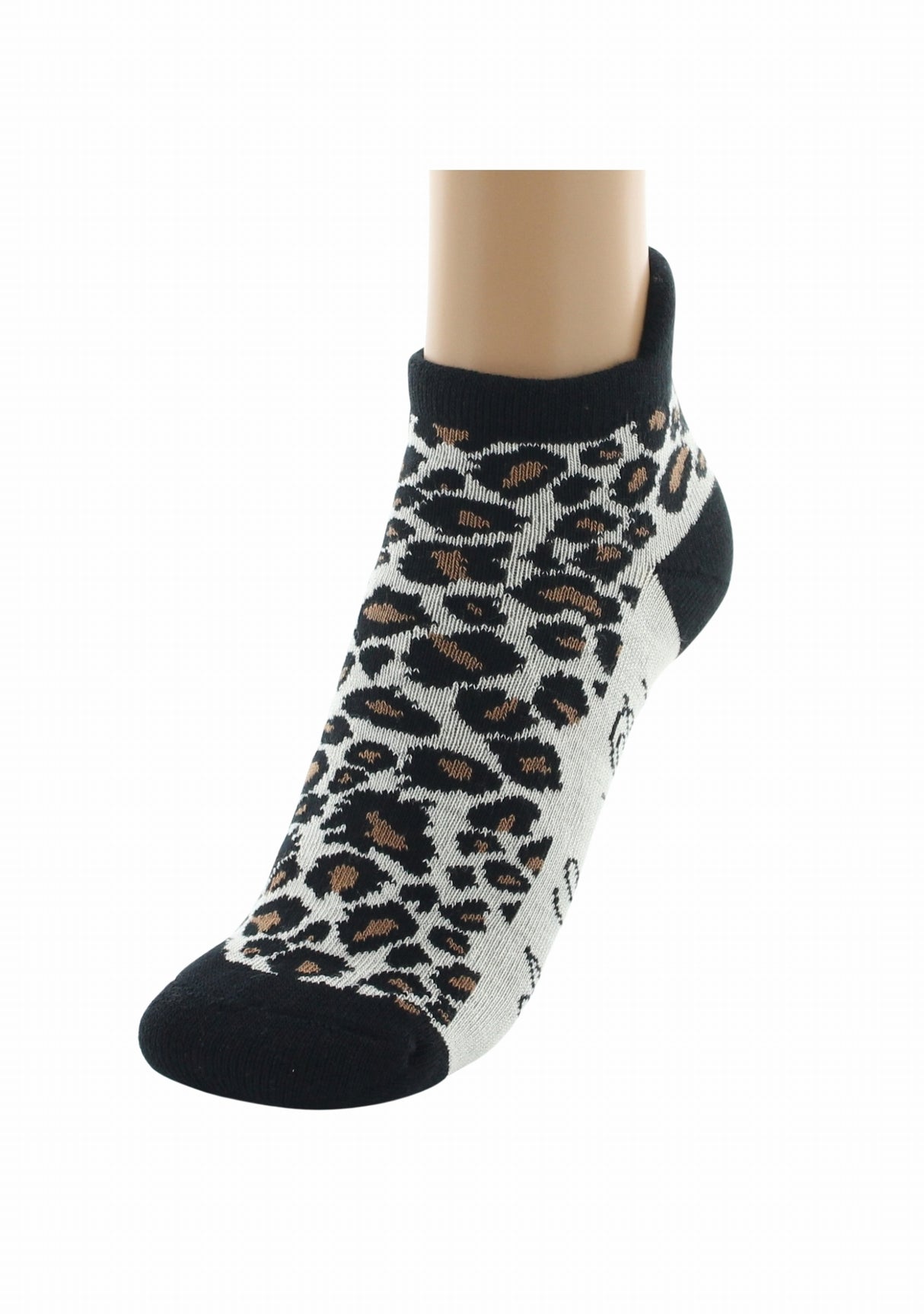 Socquettes coton femme Berthe Aux Grands Pieds léopard ECRU