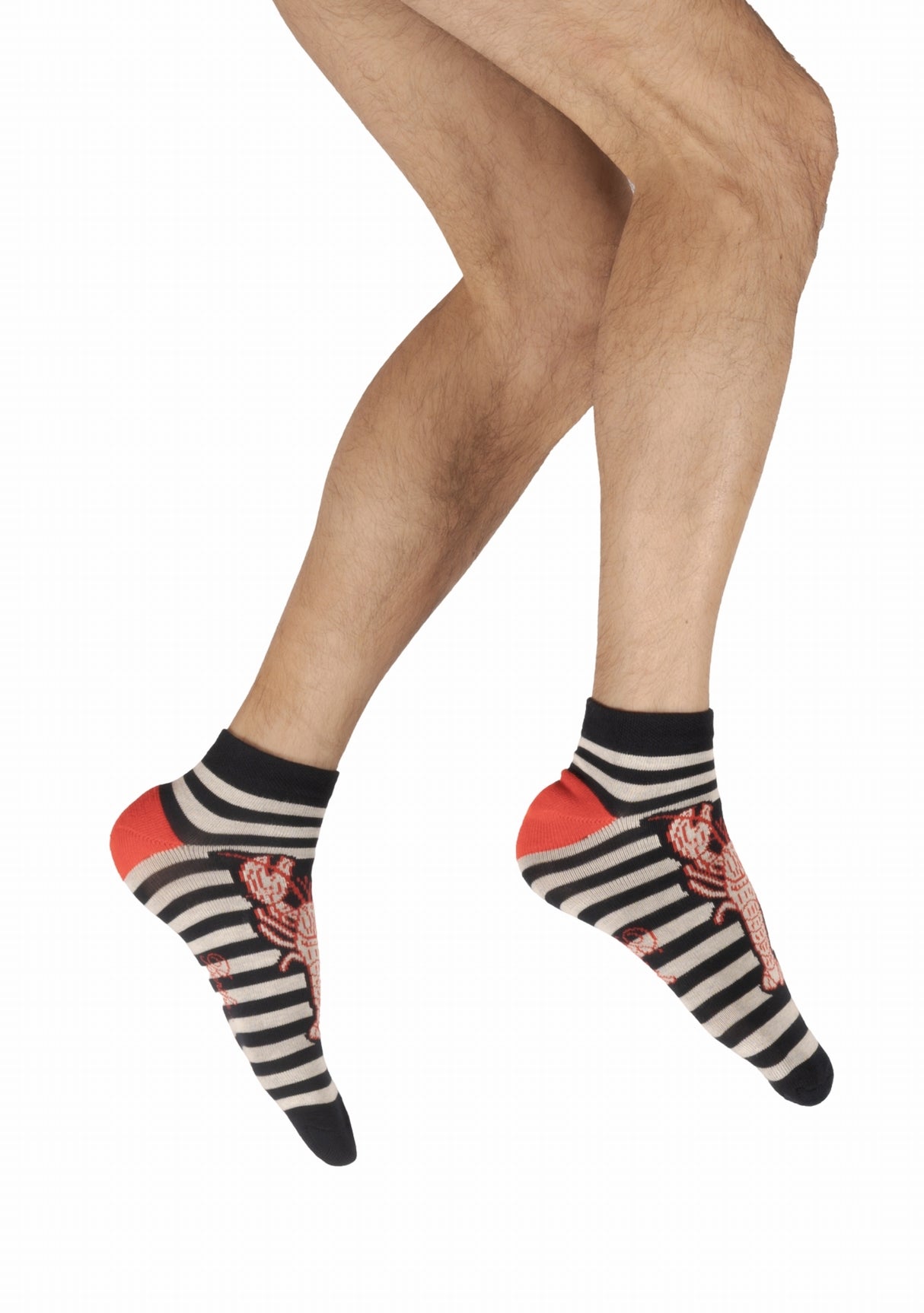 Socquettes coton homme Berthe Aux Grands Pieds homard rayures marine MARINE