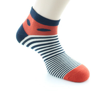 Socquettes de sport Homme Pois et Rayures ORANGE