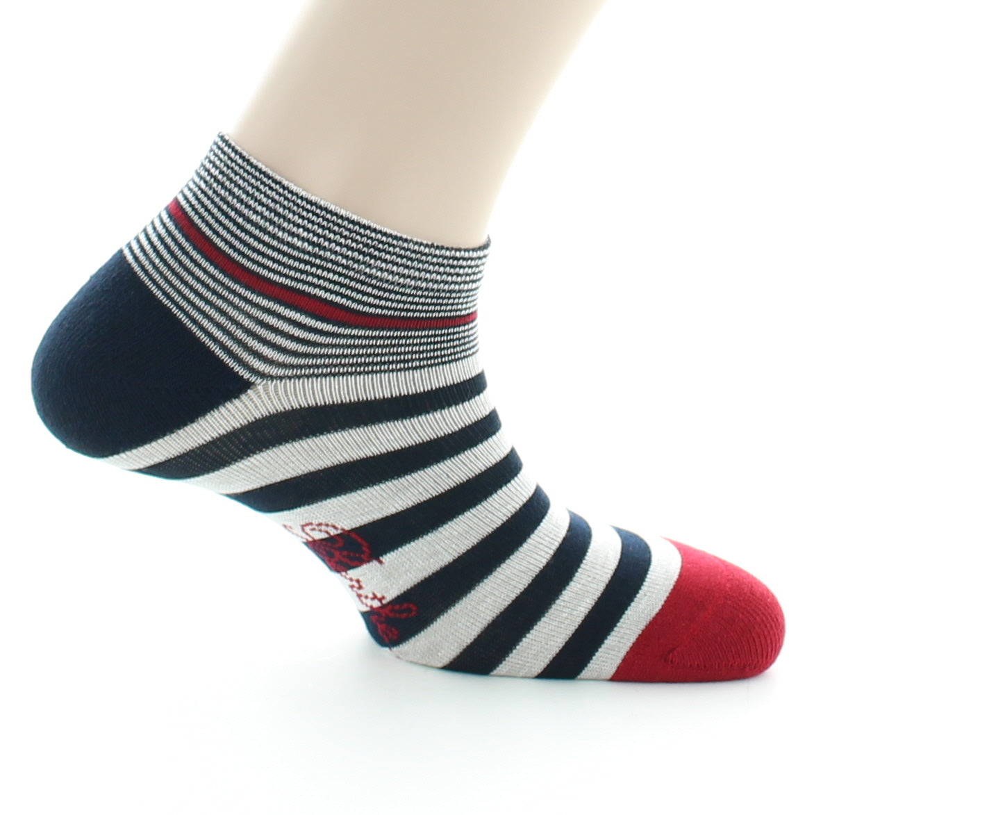 Socquettes Rayées Style marin ECRU-MARINE